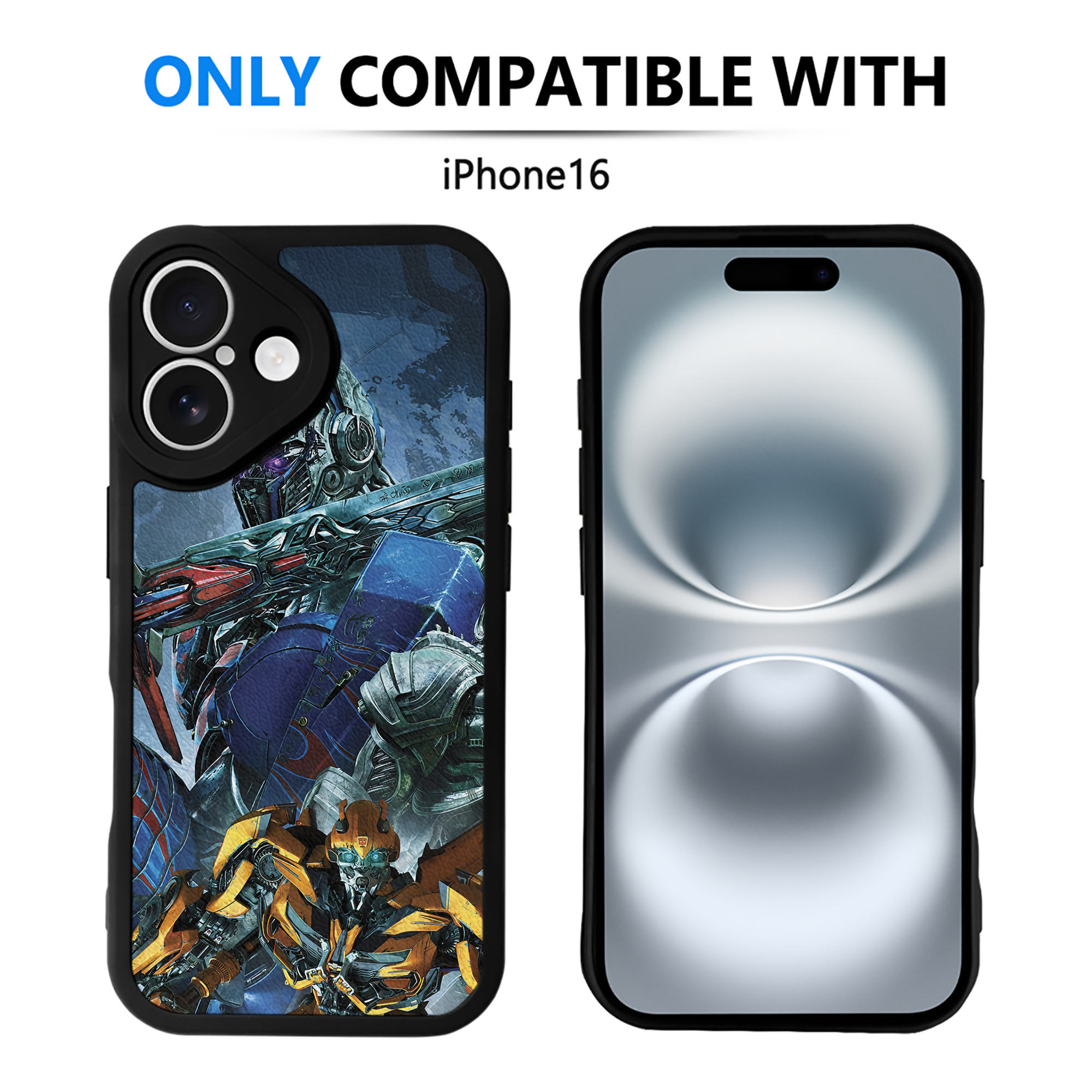 （画像用） Transformers トランスフォーマー 【iPhone 16シリーズ対応】シリコンスマホケース（レザー調） 材質：シリコン